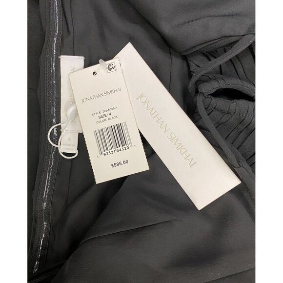Jonathan Simkhai Sz 4 Jumpsuit Black Classic Preppy Minimalist Designer Wedding - Picture 8 of 10